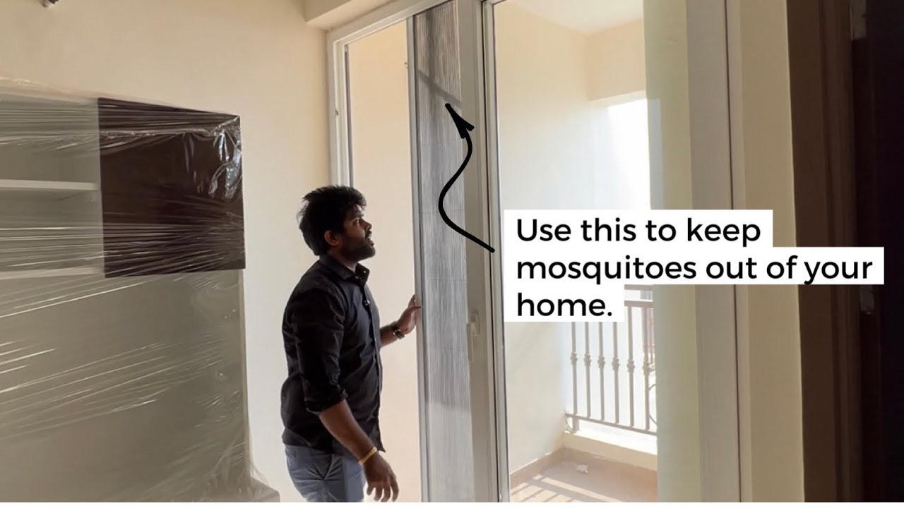 Pleated mesh jali for balcony uPVC doors. mosquitoes interiordesigner