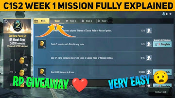 C1S2 Week 1 Royal Pass Mission | Season c1s1 M2 week 1 mission explain | M2 Royal Pass Free