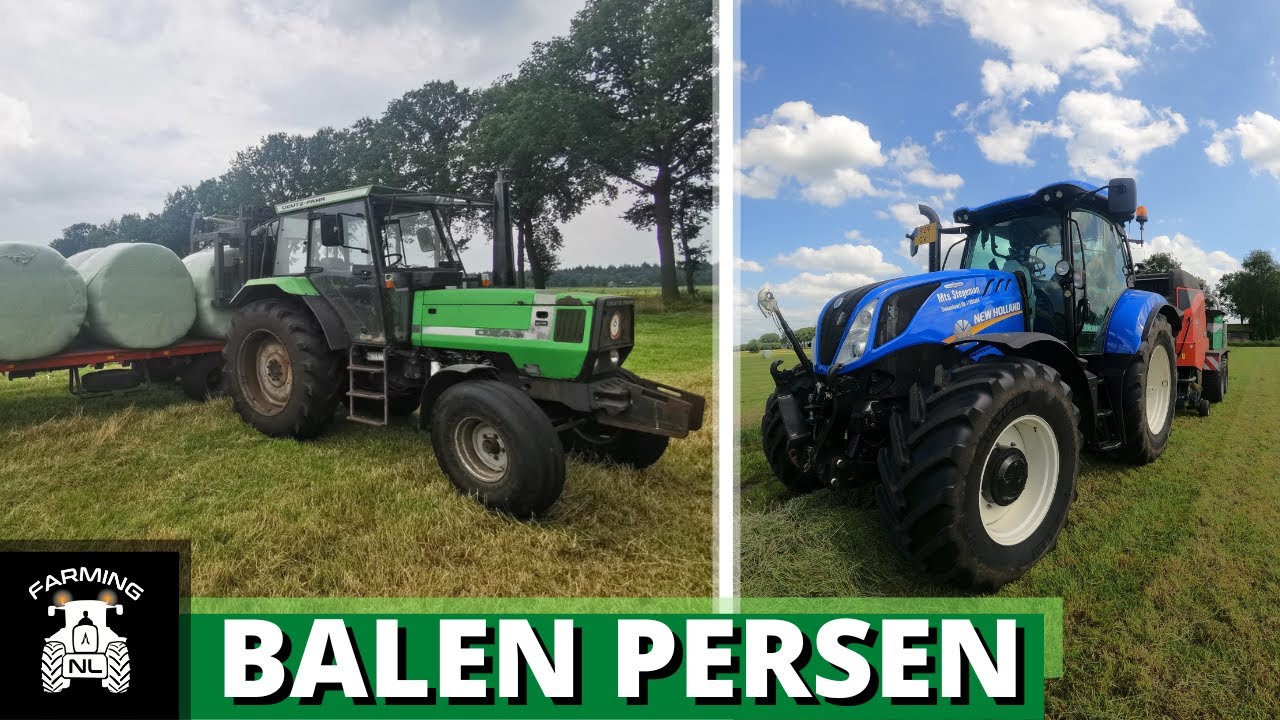 Oud Weidegras In Balen Persen | New Holland T6.155 | Farmvlog | Deutz-Fahr