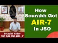 [AIR-7 In JSO] Sourabh Yadav Strategy To Get AIR-7 In SSC CGL JSO 2024 | Fullscore | Tej Pratap Sir