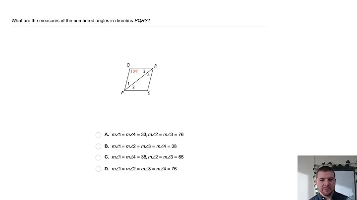 Geometry 6-4 Properties of Rhombuses, Rectangles, & Squares: Problem 2 - Finding Angle Measures
