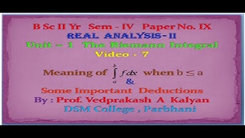 Real Analysis-II Video 7: Some Important Deductions about Integrable Functions (BSc SY Sem-4)