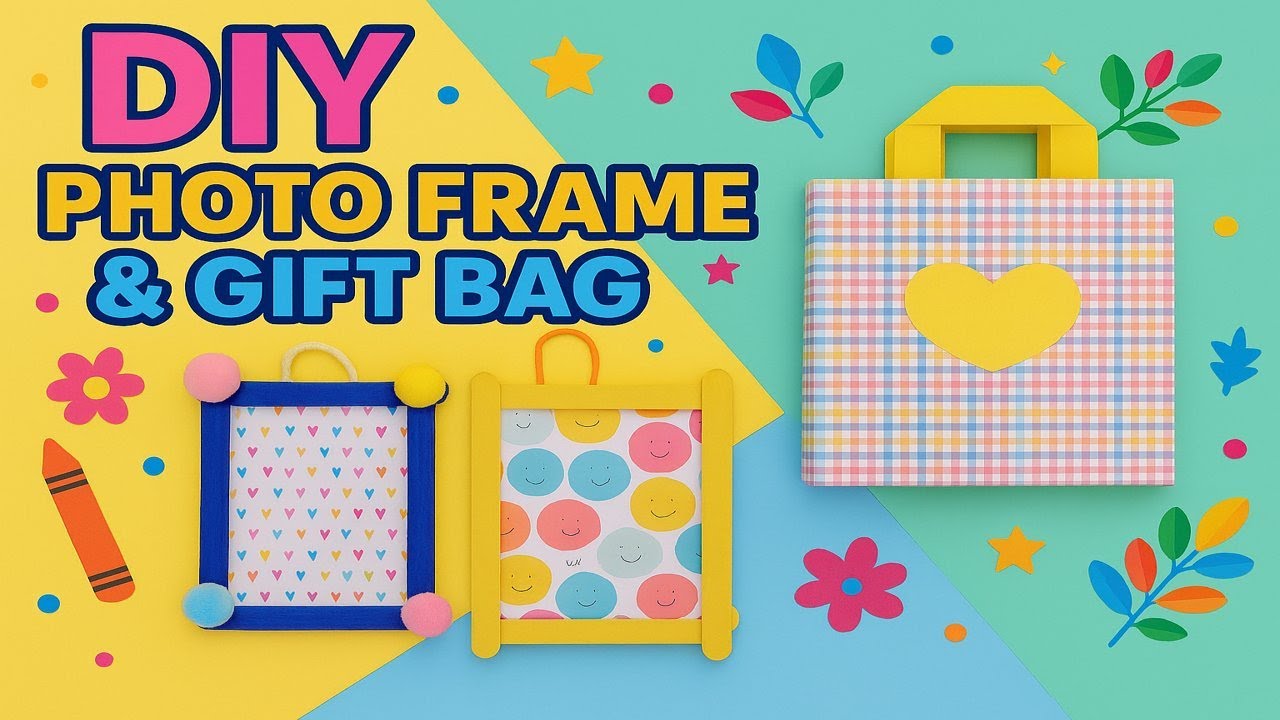 DIY Photo Frame & Gift Bag (Fun Craft for Kids) 🎁🖼️