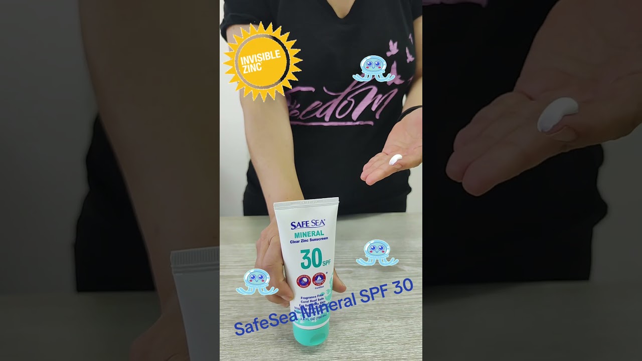 Neww.Safe Sea mineral 100% zinc oxide clear Sunscreen SPF 30. Reef Safe.Anti jellyfish