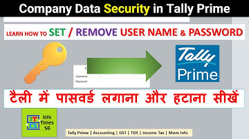 How to Enable / Remove User Name & Password from Company Data in Tally Prime | Security in Tally