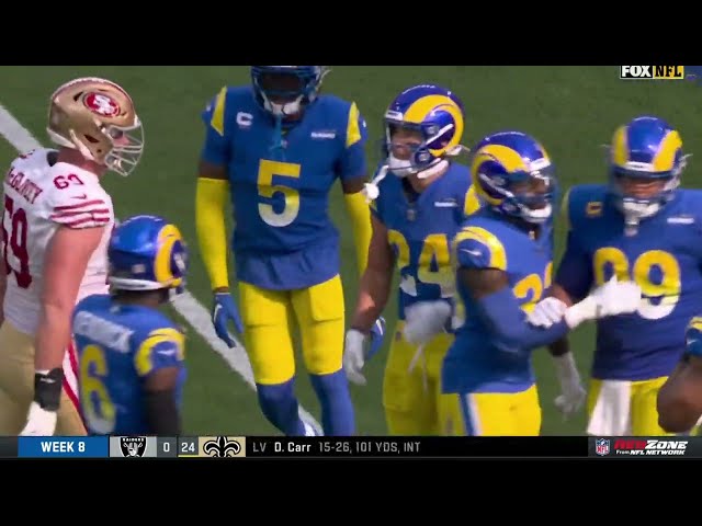 Aaron Donald gets into it with Mike McGlinchey class=
