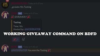 HOW TO MAKE A WORKING GIVEAWAY COMMAND ON BDFD | BOT DESINGER FOR DISCORD HOW TO MAKE A WORKING GIVEAWAY COMMAND ON BDFD | BOT DESINGER FOR DISCORD