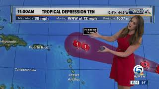 Tropical Depression 10 forms in central Atlantic Ocean, forecast to become Hurricane Imelda