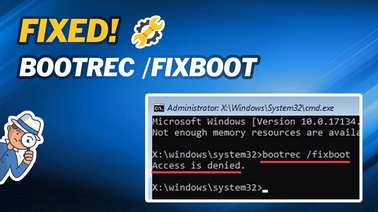 access denied bootrec fixboot