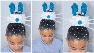 Peinado loco facil y bonito 🤪🐰 | Crazy hairstyle 💙🤪🐰