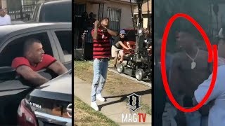 NBA Youngboy Exchange Words Wit Goons During Watts Video Set!