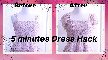 HOW TO ADD SEW SLEEVES TO A SLEEVELESS DRESS, 5 MINUTES DRESS TRICKS | Why views are so low? 😞