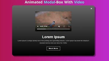 Animated Modal-Box With Trailer Video (Easily) Using HTML & CSS & JQuery