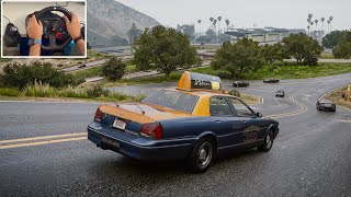 GTA V Enhanced with DLSS 5 Looks PHOTOREALISTIC | Taxi Driver | Steering Wheel Gameplay
