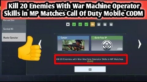 Kill 20 Enemies With War Machine Operator Skills in MP Matches Call Of Duty Mobile CODM