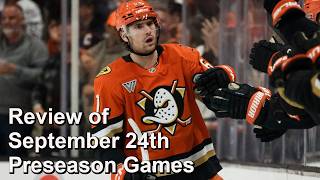 Review/Recap of September 24th Preseason Games