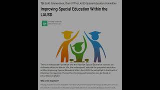 Improving Special Education Within the LAUSD Proposed Resolution
