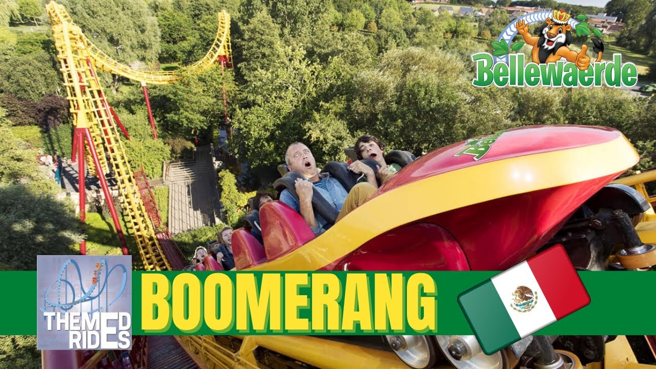 Bellewaerde Boomerang - Vekoma Boomerang - Themed Rides onride / offride - POV - Mexico Area