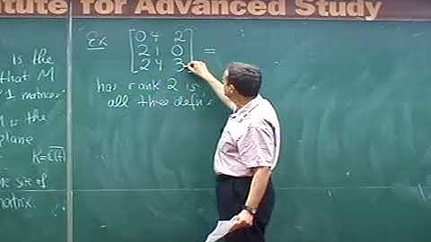 Bernd Sturmfels(Univ. of California, Berkeley) / Lecture 8 : What is the rank of a matrix ?