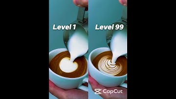 12-Second Latte Art Tutorial- Level 1 vs. Level 99 - Latte Art Secrets #edit #reel