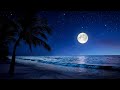 Relaxing music with ocean waves at night beautiful piano sleep music stress relief fall asleep