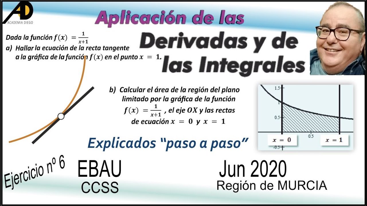 Recta TANGENTE. ÁREA entre CURVA y EJE X  @ACADEMIADIEGO ​