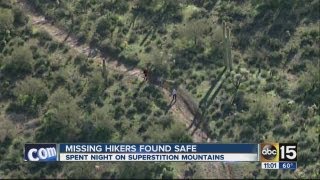 3 hikers missing overnight in the Superstitions found safe