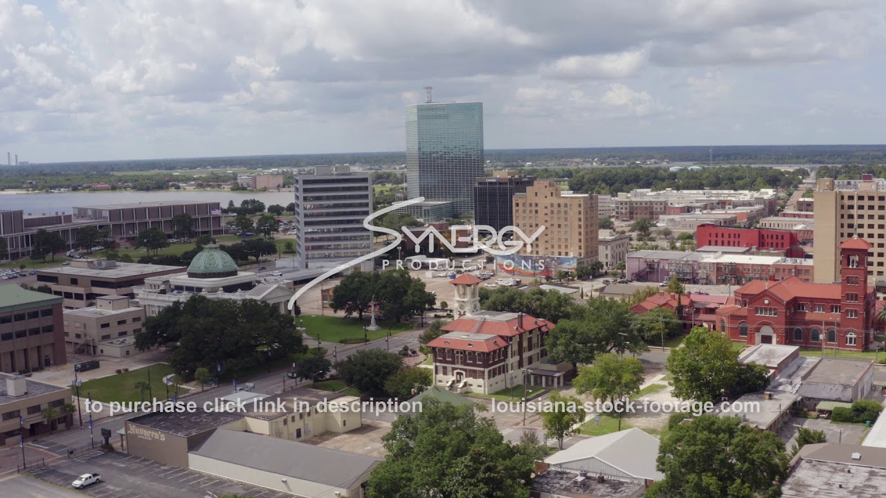 1515 Lake Charles downtown with Historic City Hall video stock footage