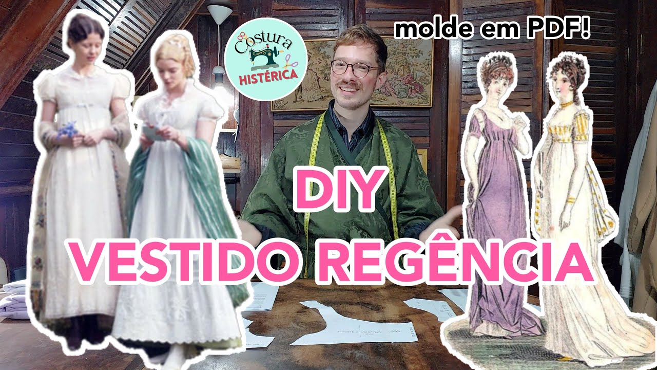 TUTORIAL de Vestido Regência 1800-1810 (Bridgerton/Jane Austen)