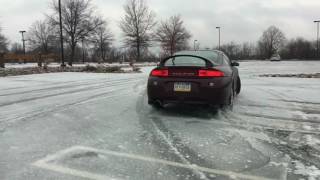 Eclipse plays in the snow/ice