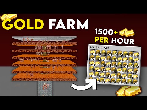 Easy Gold Farm Minecraft Java 26.3 (1.21+) | 1500+ Gold Ingots/Hour!