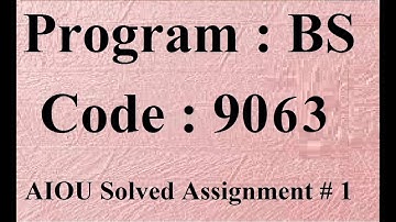 AIOU Code 9063 Solved Assignment No 1 Spring 2024 | Baloch Academy