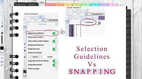 Using ZoomNotes- Selection Guidelines VS Snapping