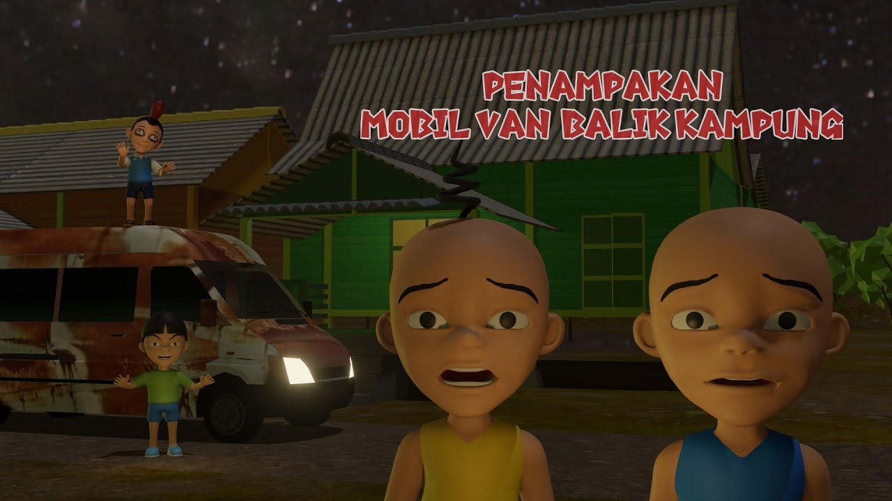 Upin Ipin Ketakutan Muncul Penampakan Hantu Mobil Van Balik Kampung