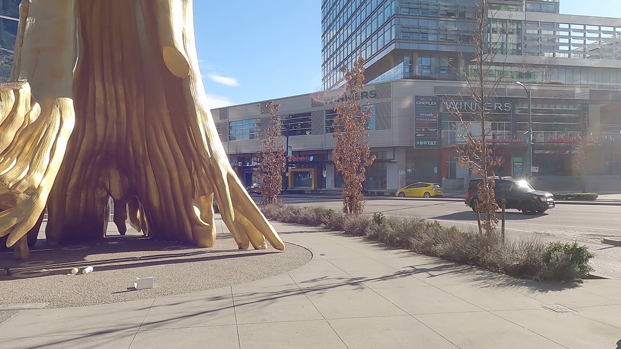 Vancouver BC Canada. South Van & the Golden Tree by Douglas Coupland.