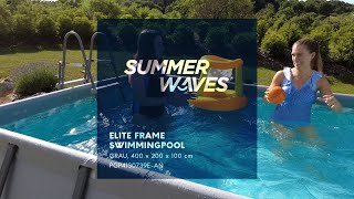 Summer Waves Pool - Elite Frame - Swimmingpool, grau, 400 x 200 x 100 cm