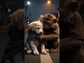 The poor puppy and monkey was left alone #sad #viral #trending