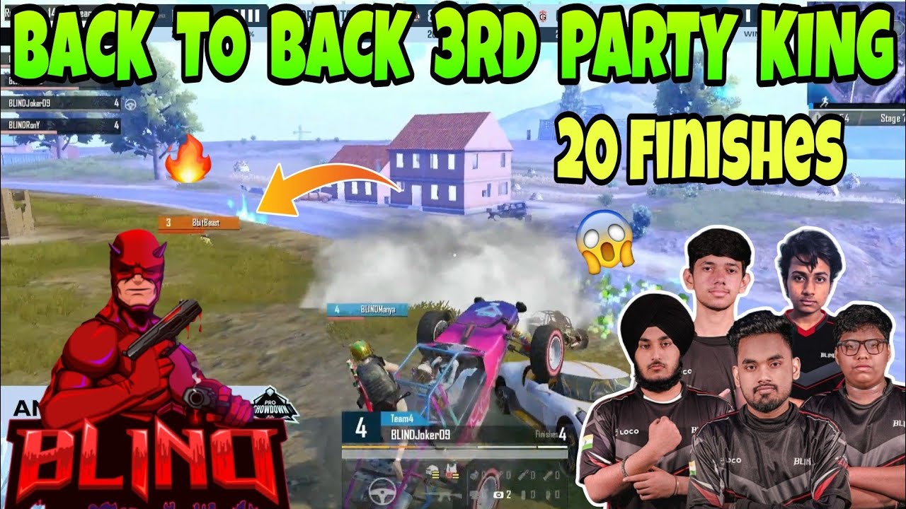 Team Blind Back To Back 3rd Party King || 20 Finishes Domination In T1 Lobby