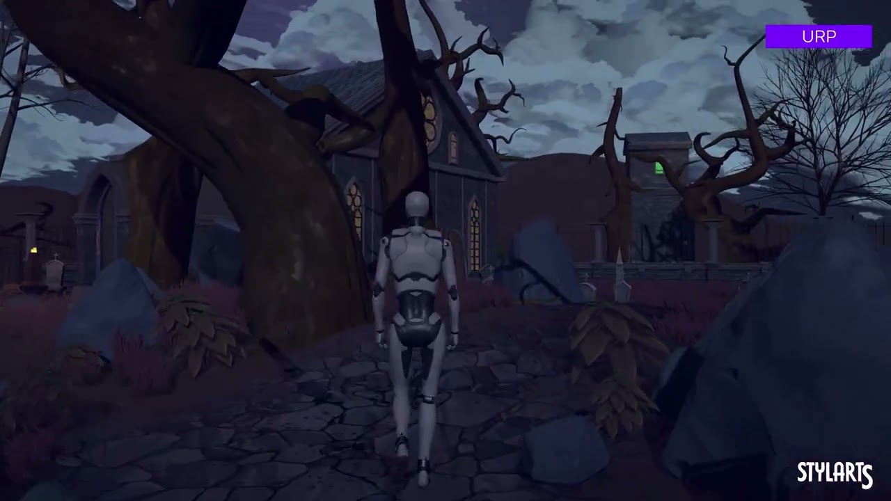 Stylized Spooky Cemetery Crypt, video preview 22