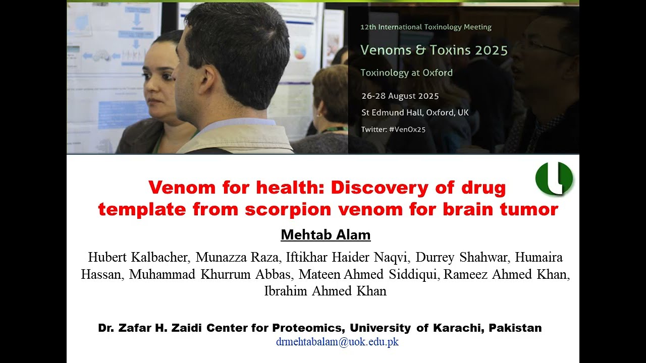 Mehtab Alam VenOx25 Flash Talk: Venom for health: discovery of drug template from scorpion venom
