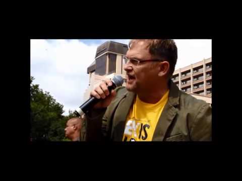 Steve Hofmeyr at the Paul Kruger protest.
