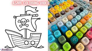 Pirate Ship Coloring with Only Ohuhu Alcohol Markers