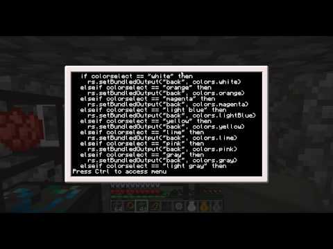 ComputerCraft RedPower Minecraft Mod (Tekkit) - Redstone Wire Bundle Basic Programming Tutorial (PC)