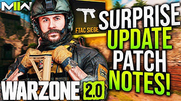 WARZONE 2: Surprise UPDATE PATCH NOTES! New WEAPON CHANGES & Gameplay Updates! (MW2 Patch Notes)