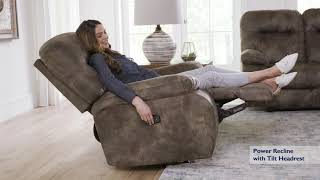Arial Recliner Featuring Comfort Dial and Performa Weave Chaise Lounge