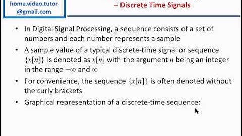 Digital Signal Processing - Discrete Time Signals