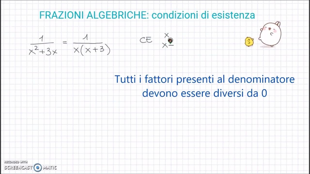 Condizioni Di Esistenza Frazioni Algebriche Esercizi Svolti Esercizi: frazioni algebriche - condizioni di esistenza - YouTube