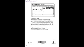 PEARSON EDEXCEL AS MUSIC TECHNOLOGY PAPER 1 2023  (8MT0/01: COMPONENT 1: Recording Task)