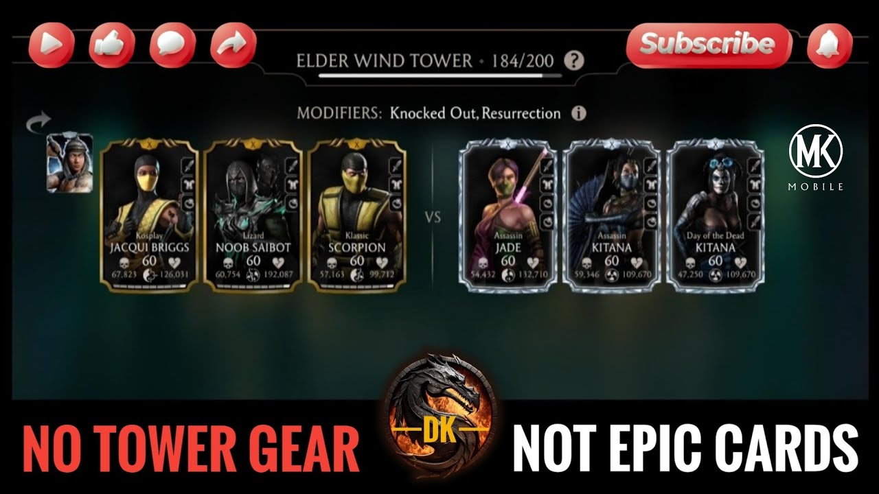 Fatal Elder Wind Tower 184 & Reward 🎮 Mortal Kombat Mobile▫️MK Mobile 