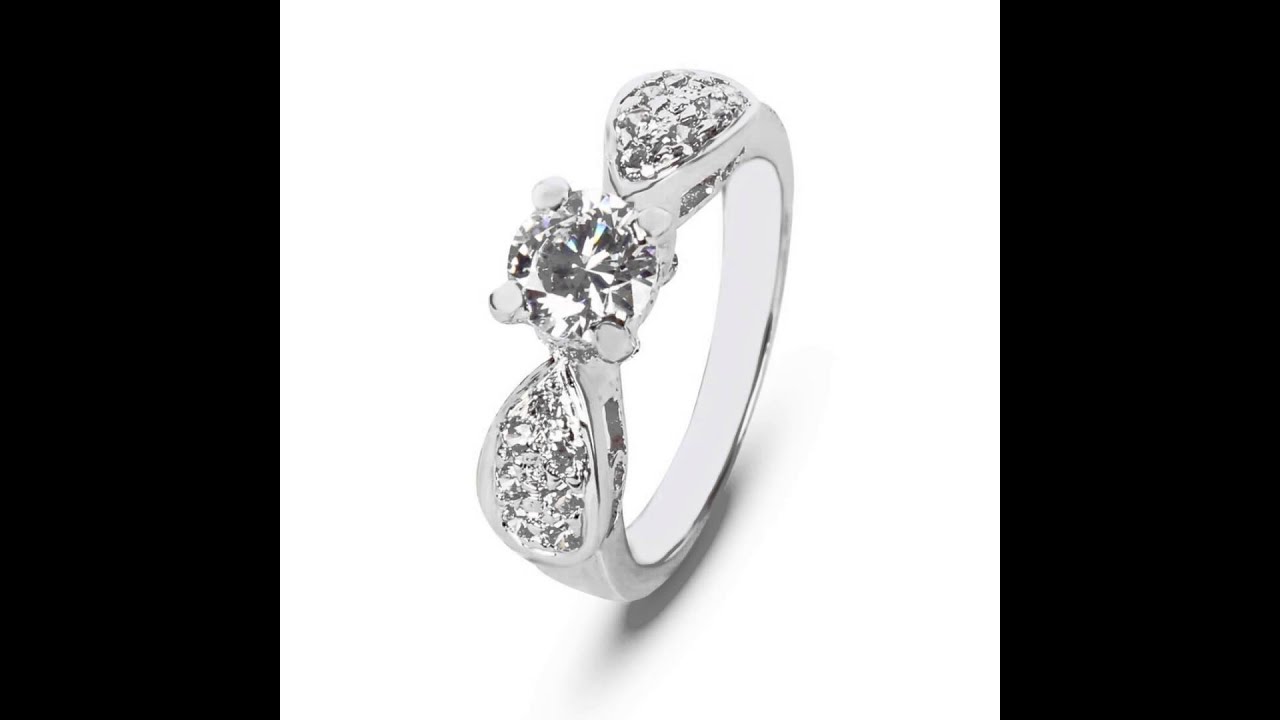 ZEVRR Silver Swarovski Platinum Plated Ring